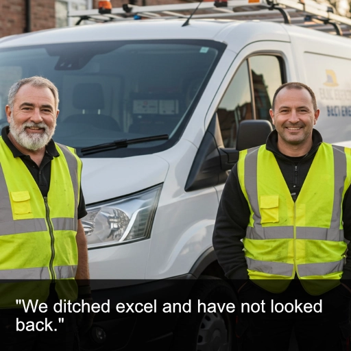 Trade team beside a work van
